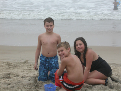 Josh, Andy, Amanda on beach