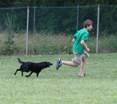 Andrew and Madison at doggie park