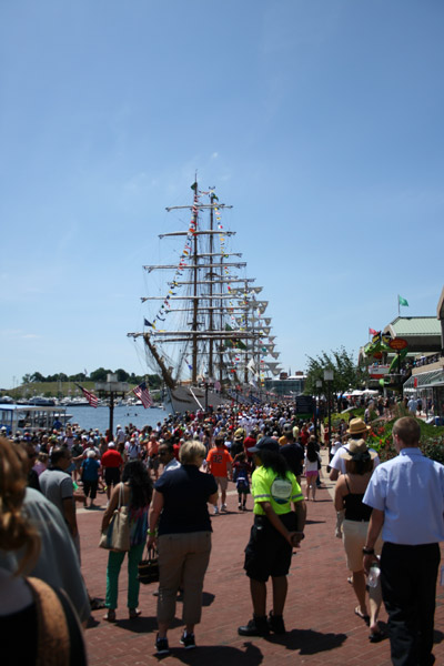 Crowd at lunchtime