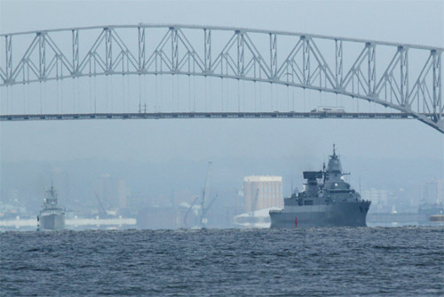 Navy ships leaving